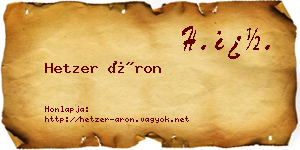 Hetzer Áron névjegykártya